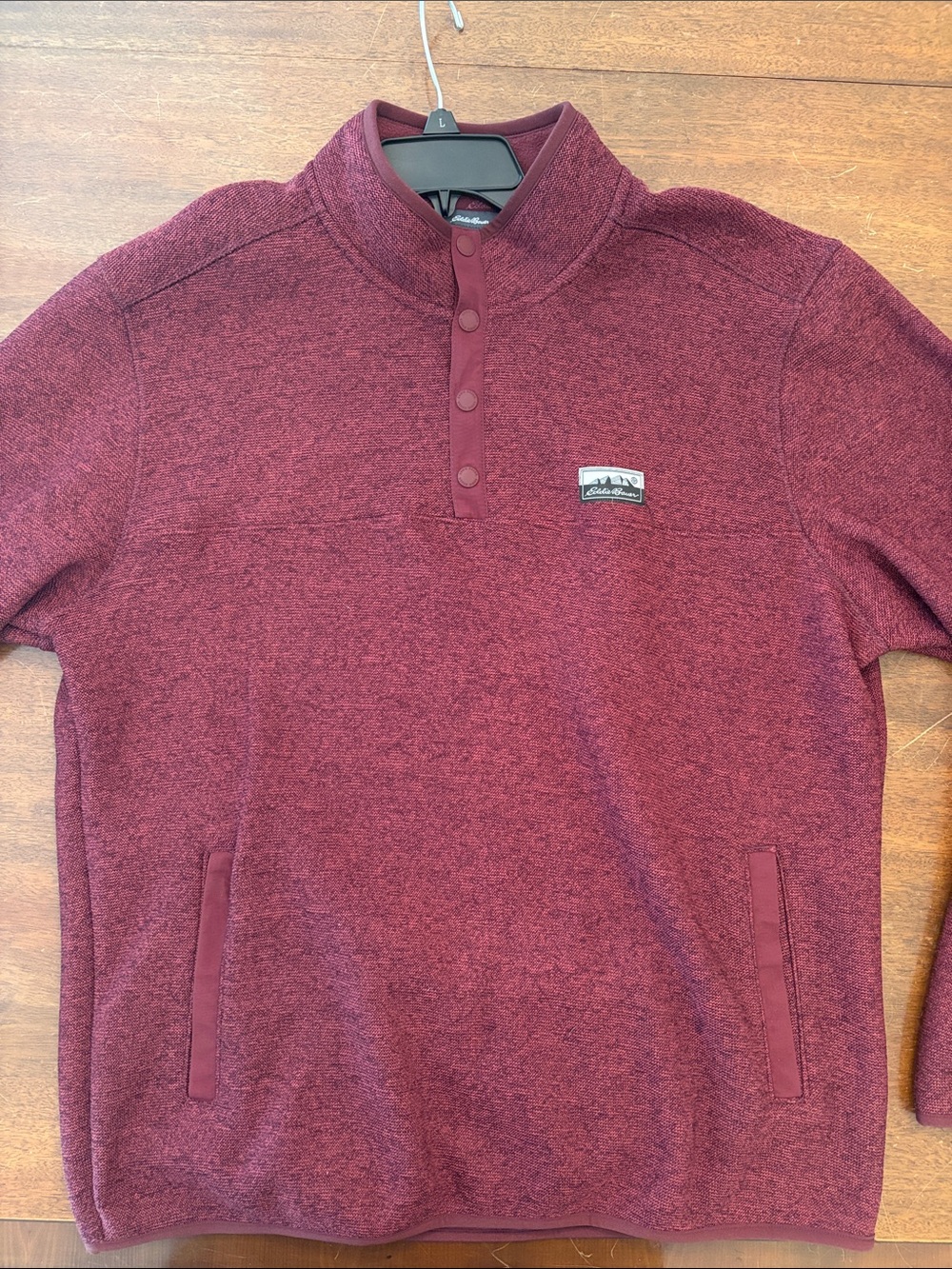 Eddie Bauer Men's Burgundy Quarter-Snap Pullover